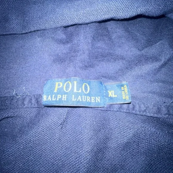 Polo Ralph Lauren Hoodie Men's LARGE Navy Lightweight Cotton Pullover Hoodie - Picture 8 of 9